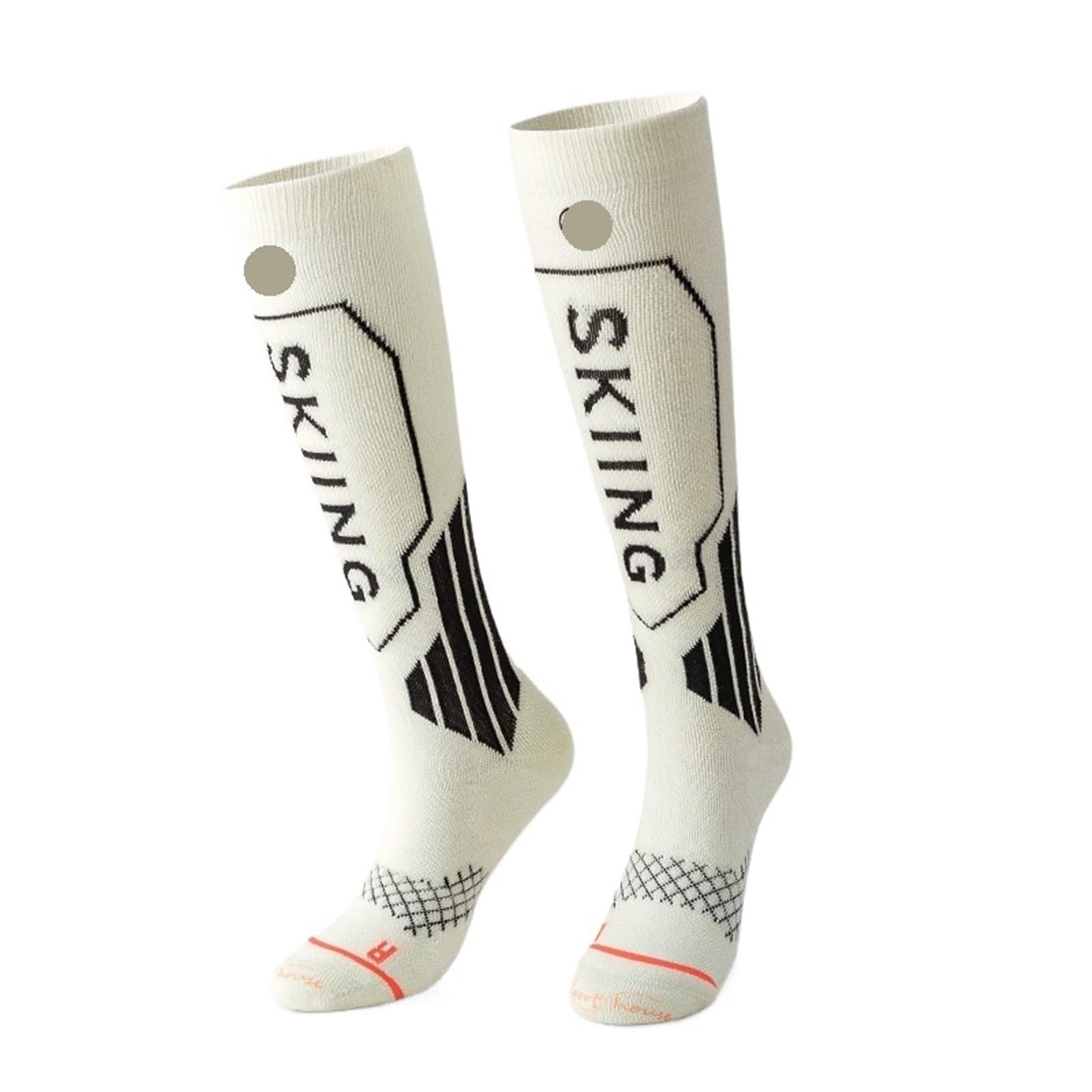 Chaussette de ski thermique longue en blanc pour femme idéale pour le sport de plein air