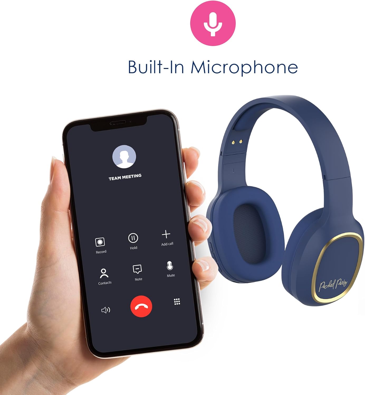 Packed Party Navy Baby Bluetooth Wireless Headphones by DP Audio