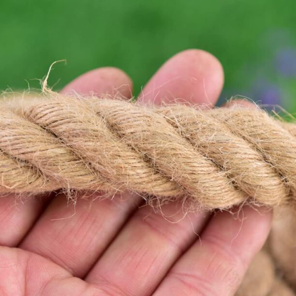 Jute Twine,Hemp Rope,Hemp Rope Natural Rope 4/5/6/8/10mm Jute Twine,Hemp Rope,Strong Jute Rope for Craft Rope Cat Scratching Rope Climbing Hammock DIY Art Ideas(Size:6MM 50M)(Size:6MM 50M) (Size : 4M