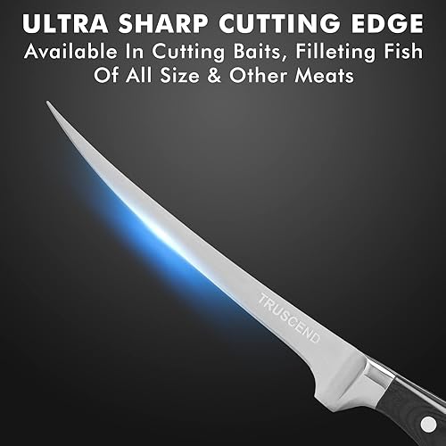 Miniatura 4 de TRUSCEND Cuchillo deshuesador con funda protectora, cuchillos de chef de acero inoxidable afilados para deshuesar, filetear, recortar piel,