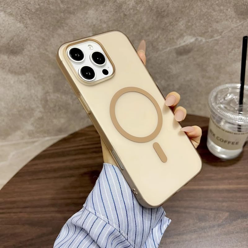 Image of COVERLY Luxurious Magnetic Frosted Mist Wireless Charging iPhone 12 Pro Hard PC Phone Case, Cool Anti-Fingerprint Semi-Transparent Shockproof Matte Paper Back Phone Protector for Apple iPhone 12 Pro