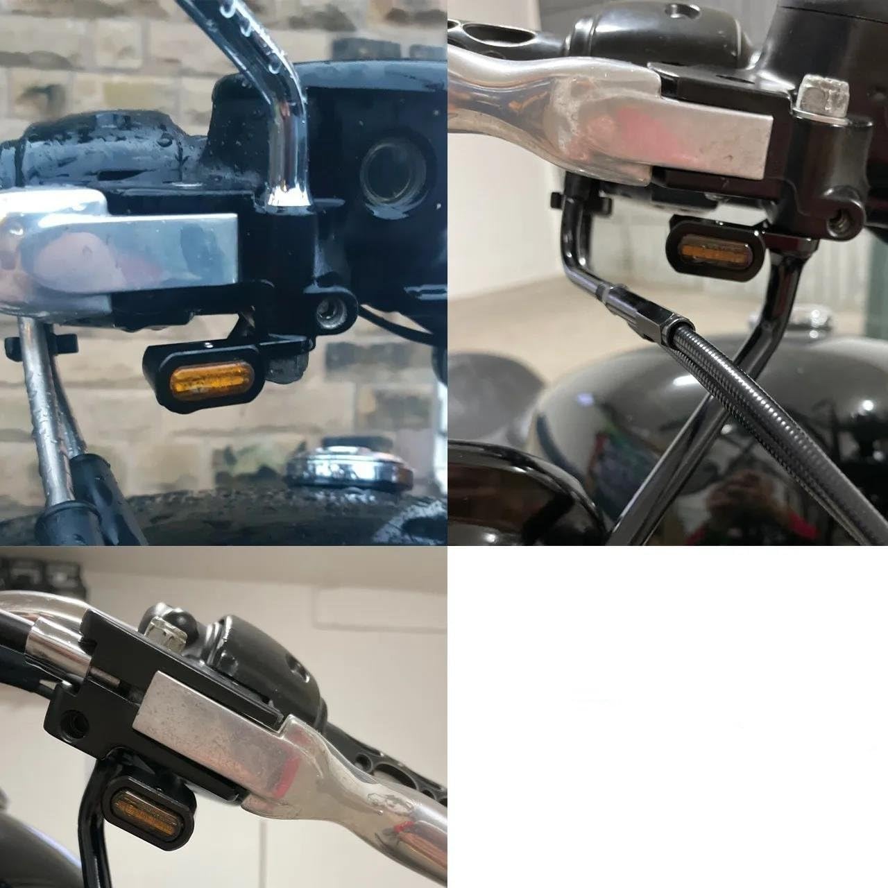 Intermitentes para Harley para Sportster 04-20 XL 72 48 883 1200 Indicadoresseñal Giro Motocicleta Hierro LED Ámbar Luces Circulación con Marca E Lámpara señal(Yellow Lamp housing)