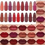 evpct 18Pcs Capsule Pills Lipstick Mini Matte Lipstick Set for Women Long Lasting labiales mate 24 horas originales Deep Red 24 Hour Waterproof Stay on Lip liner Set Sampler