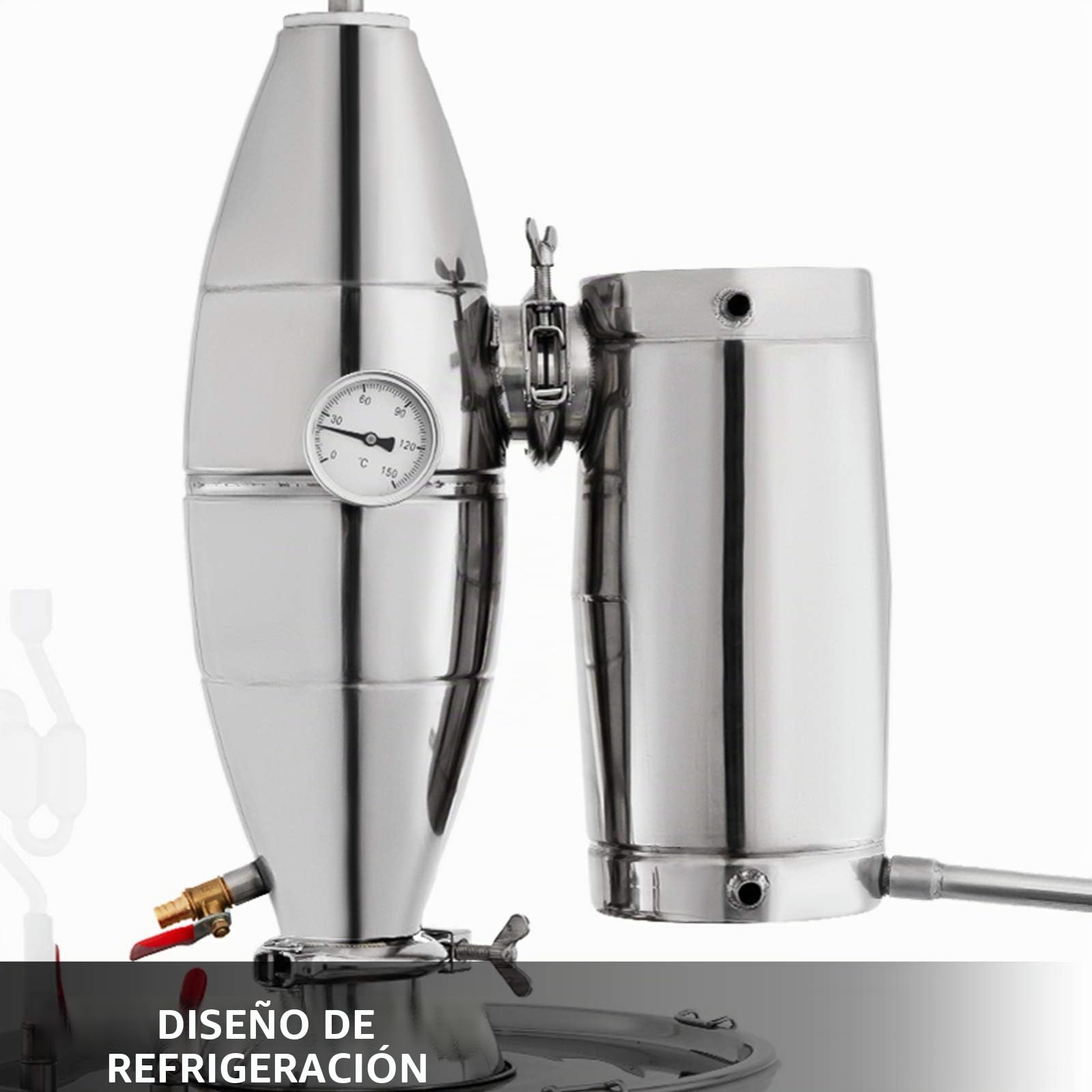 VEVOR Equipo de Agua Destilada de Moonshine Se Puede Utilizar como Tanque de Fermentación para Fermentar Bebidas o Condimentos (18.5 Galones)