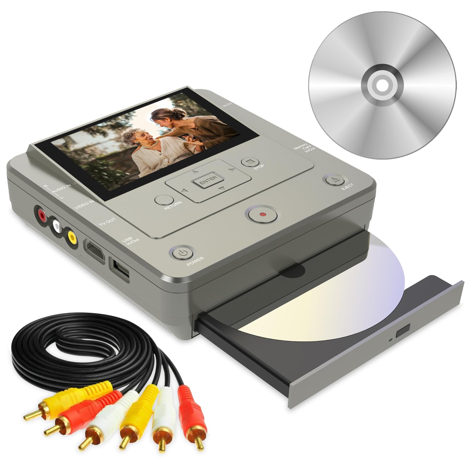 VHS to DVD Recorder,VCR to DVD Recorder,VHS/VCR/Camcorder to USB Device/SD Card/HDD,Smart Phone WiFi to DVDs/USB/SD/HDD Copy, TV Recording【Comes with 10 Free DVD-R 】