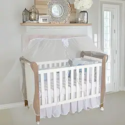 Mosquiteiro De Berço Americano Para Varal Inteiro Bebê - Branco