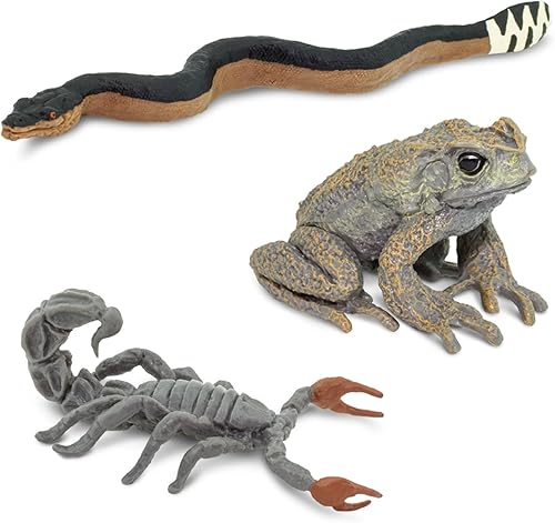 Miniatura 3 de Safari Ltd. Criaturas venenosas TOOB - 9 figuras sapo, serpiente, rayo, dragón de Komodo, tarántula, ciempiés, escorpión, pez de piedra, cobra -