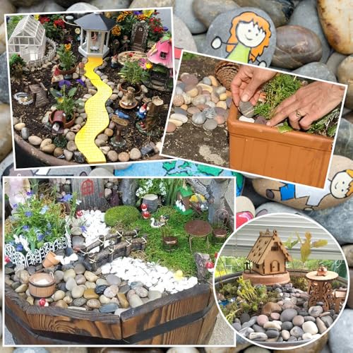 50 Stück Flache Steine zum Bemalen, 1-3cm/3-5cm Glatte Kieselsteine zum Bemalen, Gemalter Kieselsteine, Dekosteine Naturstein, für Bastelarbeiten Schule Malerei Blumentöpfen Dekoration, für Gartendeko