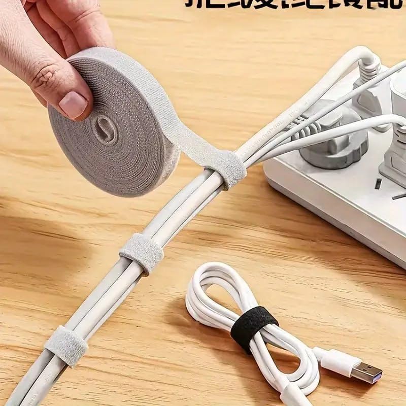 Reusable Velcro Cable Ties Roll | Hook & Loop Nylon Fastening Tape for Wire & Cord Management | Self-Gripping Cable Organizer for Power Cables, USB Wires, Chargers, TV, PC-image-31