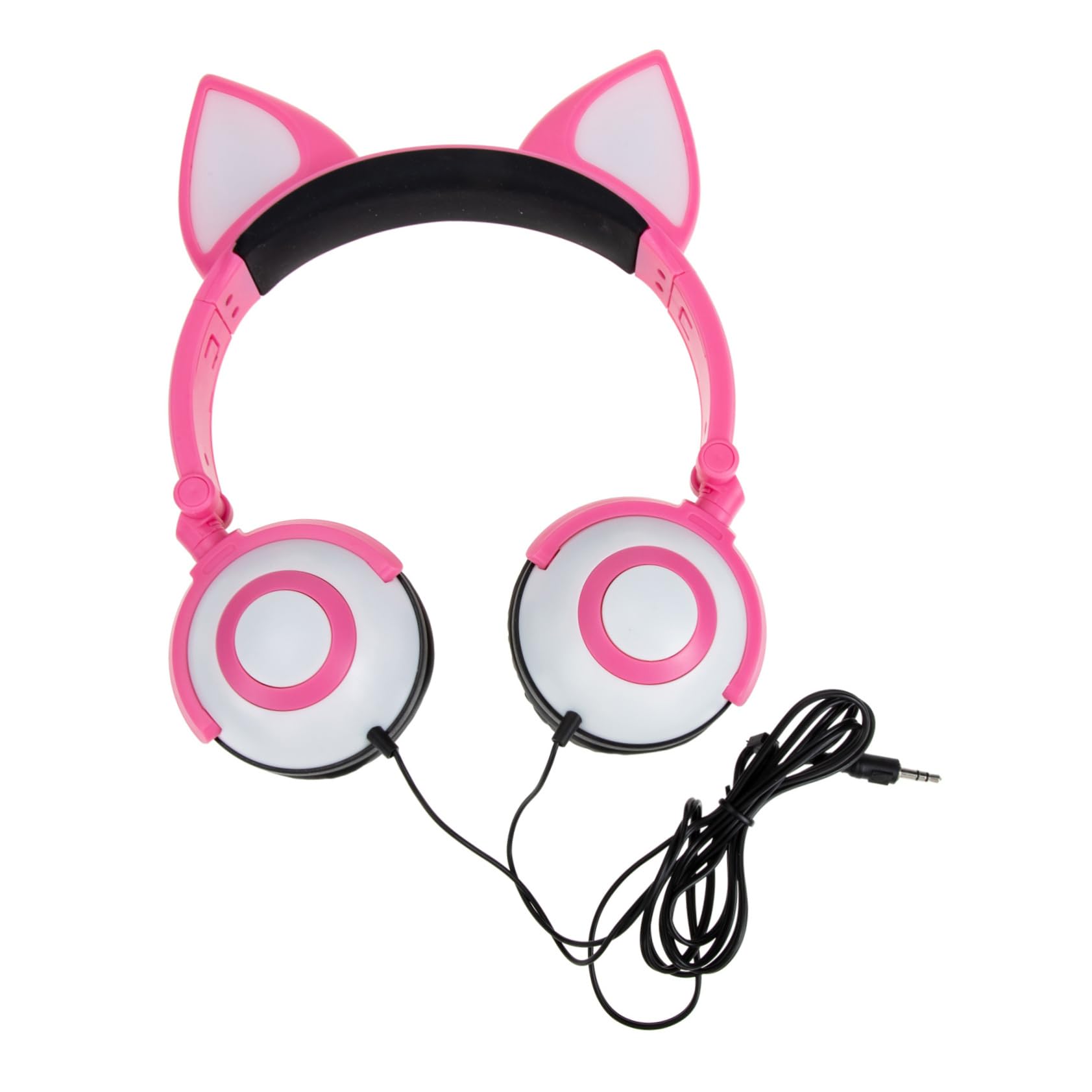 HOMSFOU Cuffie Luminose Cuffie Cablate Con Cancellazione Del Rumore Sopra L'auricolare Stereo Cablate Sull'auricolare Per Bambini Auricolari Per Il Fitness Pvc Rosa