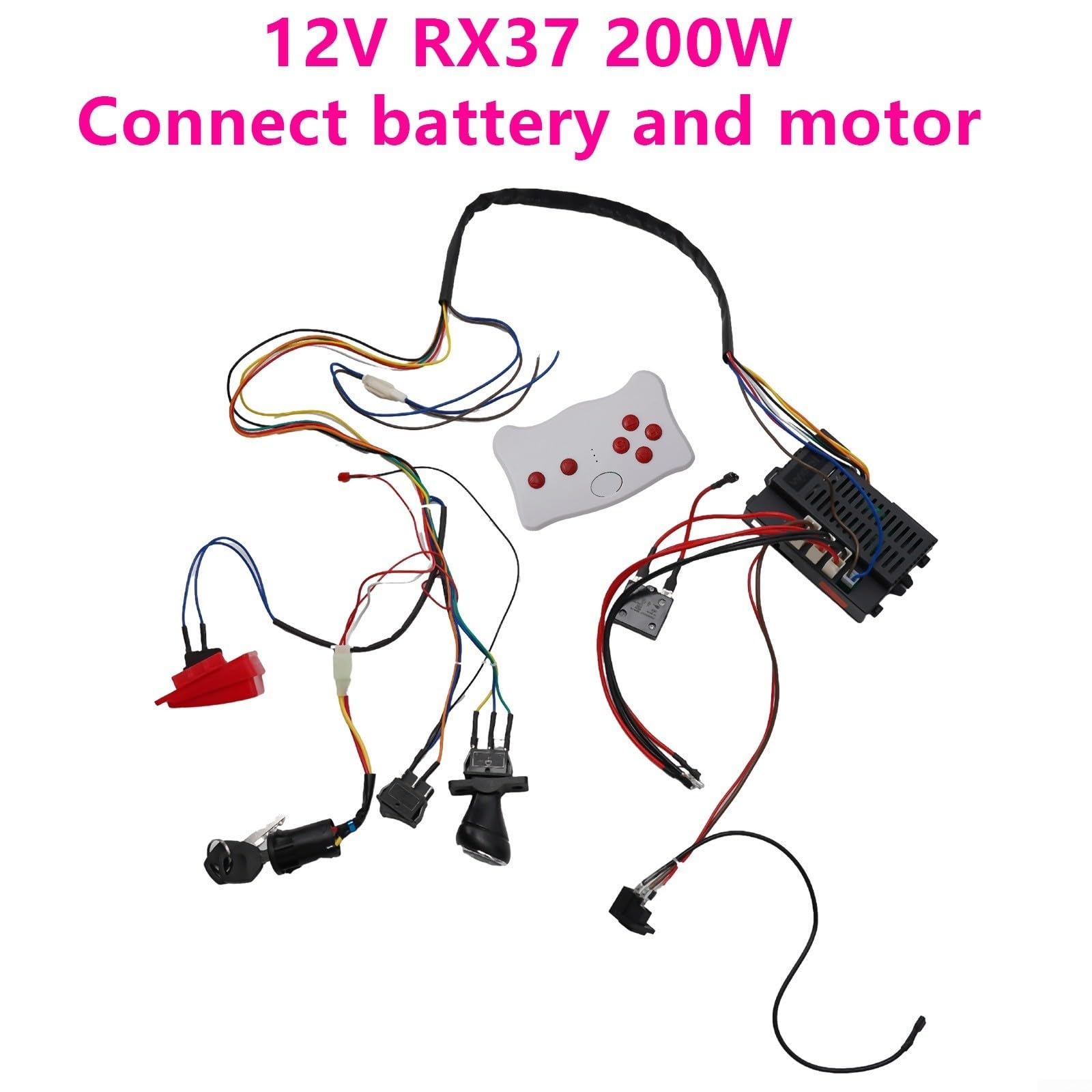 Weelye - Kit ricevitore telecomandato 2,4 G per bambini, per auto elettrica, set di interruttori con avvio delicato, RX18 6V/RX23 12V/RX37 12V compatibile (RX37 12V A)