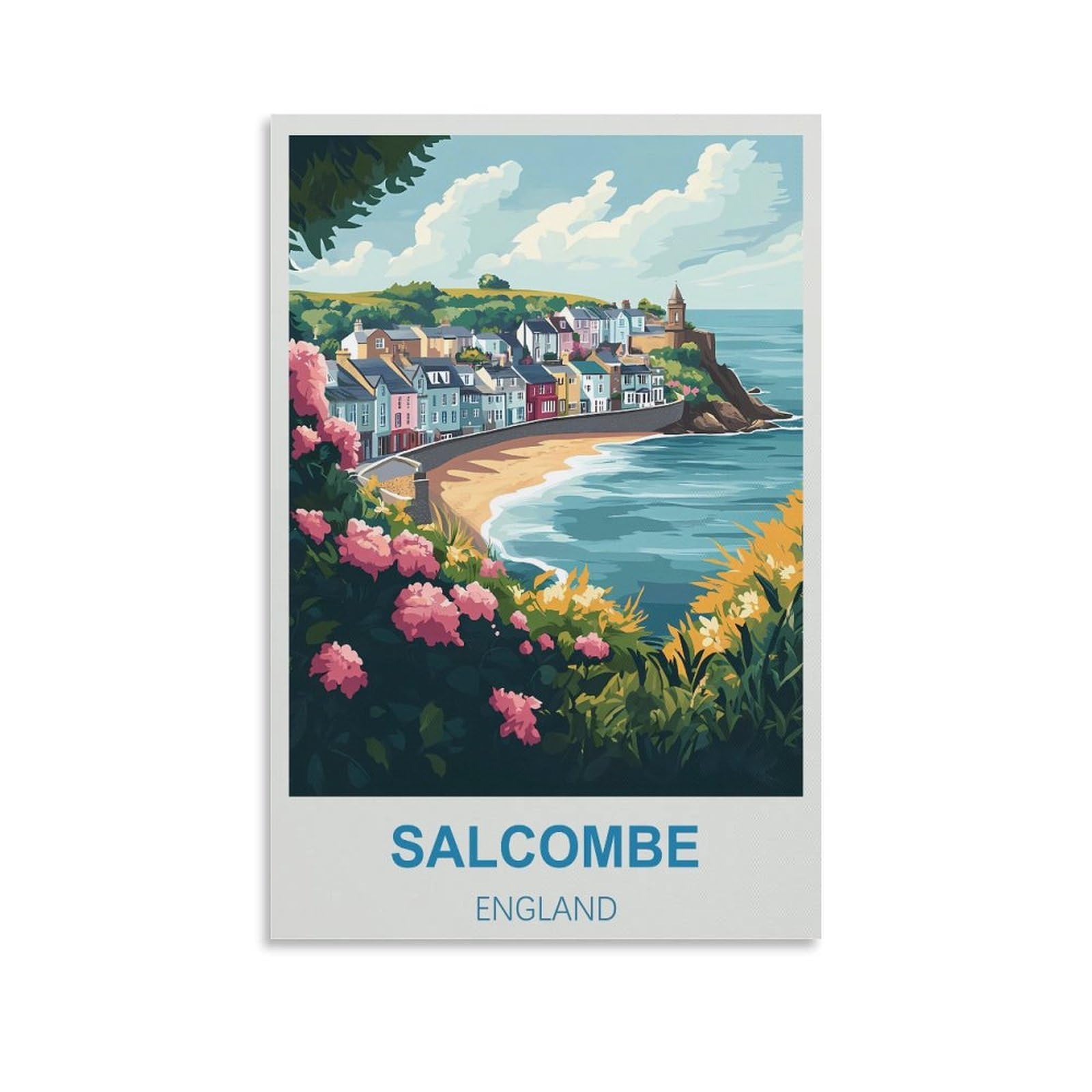 EZMLFA DIY 5D Diamond Painting Kits for Adults,Salcombe England Crystal Rhinestones Art Craft for Beginners DIY Home Wall Decor Gift 40x50cm