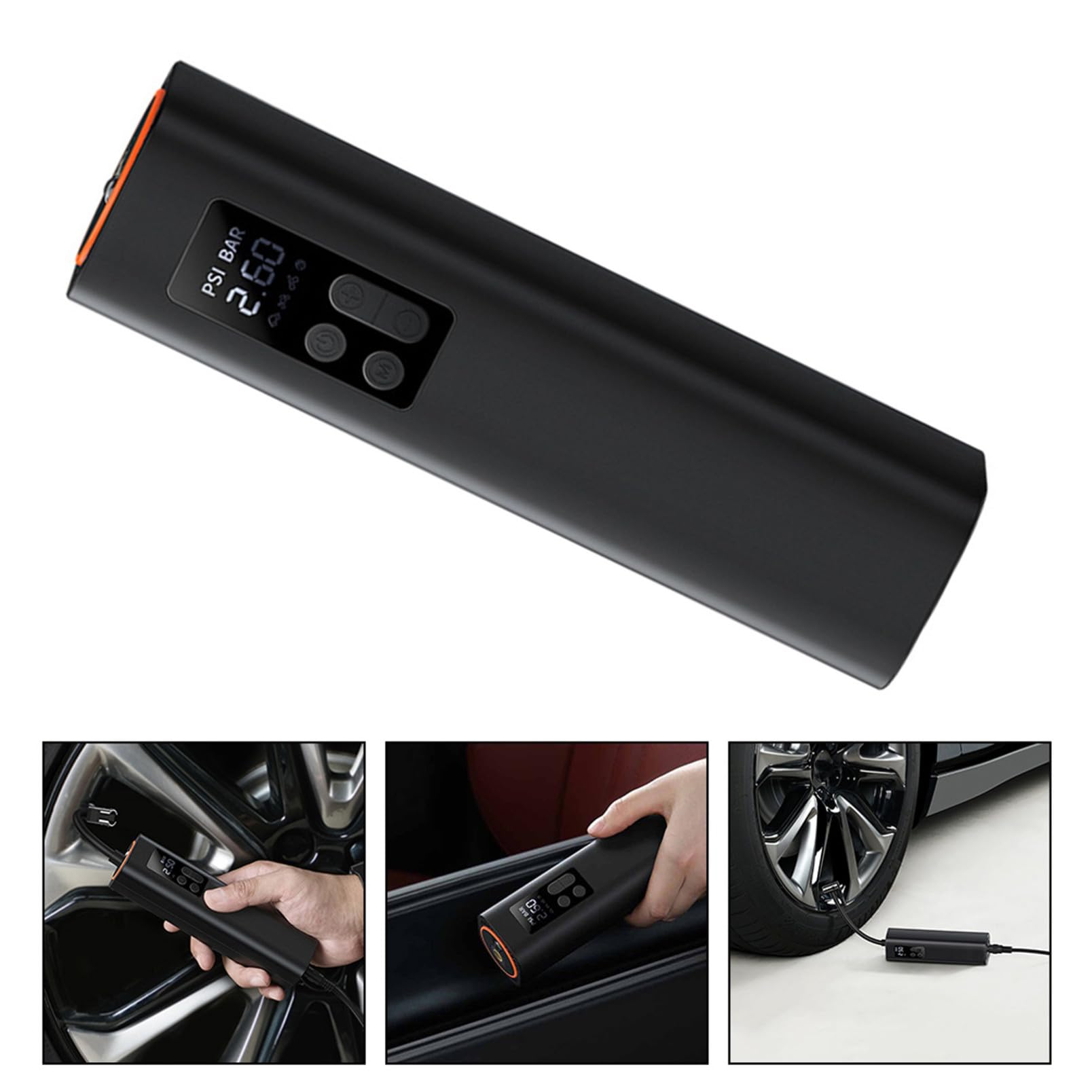 MAGICLULU Inflador de Neumáticos Linterna para Coche y Bicicleta Portátil y Compresor Eléctrico Pantalla Digital Ligero para Camping | Auto Stop a Presión Preajustada, para Coche y Bicicleta, Uso en Senderismo y Camping