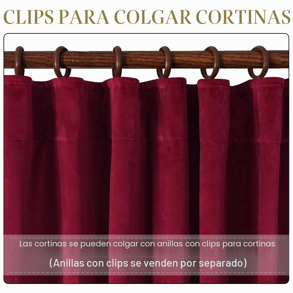 StangH Cortinas Rojas para oscurecer la habitación, Cortinas de Terciopelo Extra Anchas de 120 Pulgadas de Largo para decoración de Ventanas de exhibición, Cortinas de telón de Fondo de Vacaciones