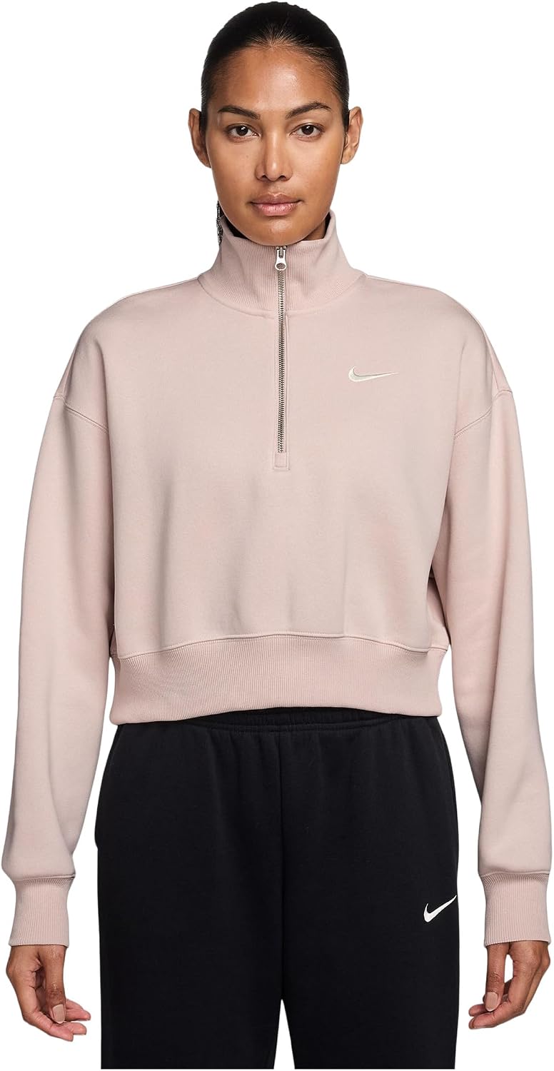 Nike Women's Sportswear Phoenix Fleece 1/4-zip Cropped Sweatshirt