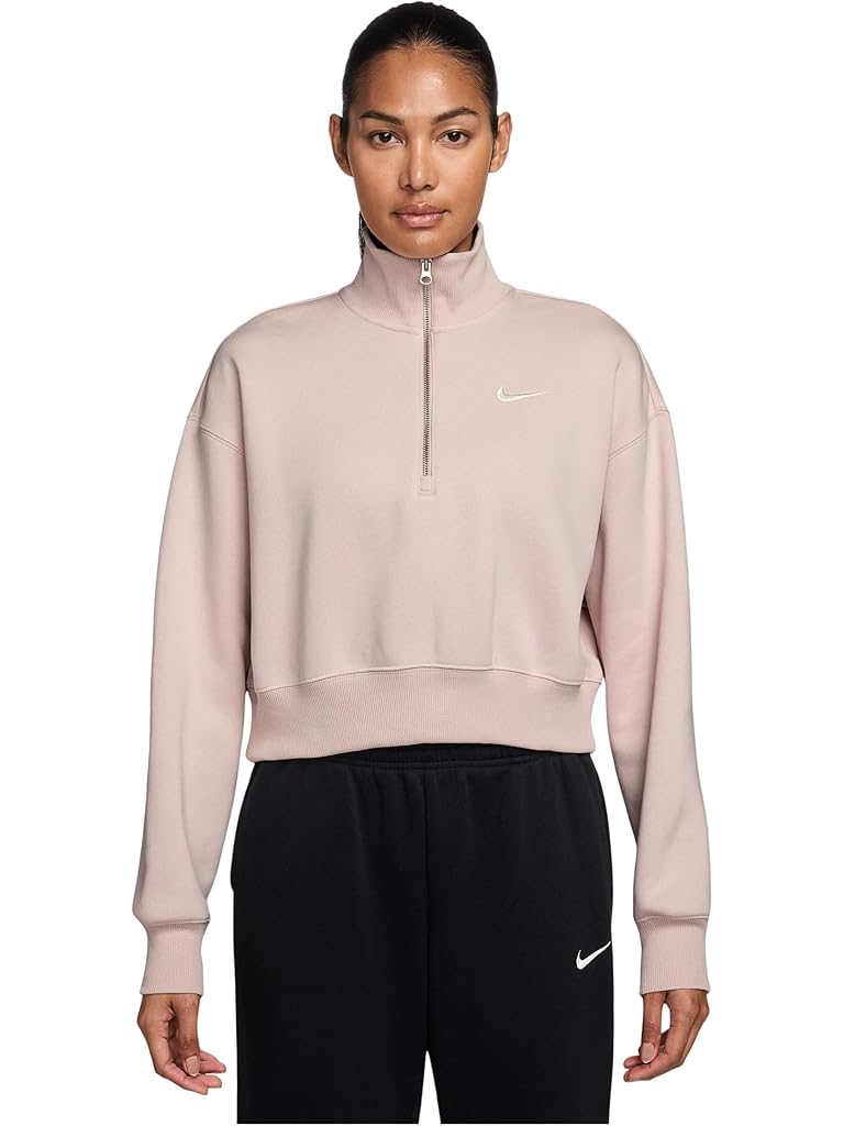 Bone Nike Sportswear Phoenix Fleece 1/4-Zip Cropped Sweatshirt
