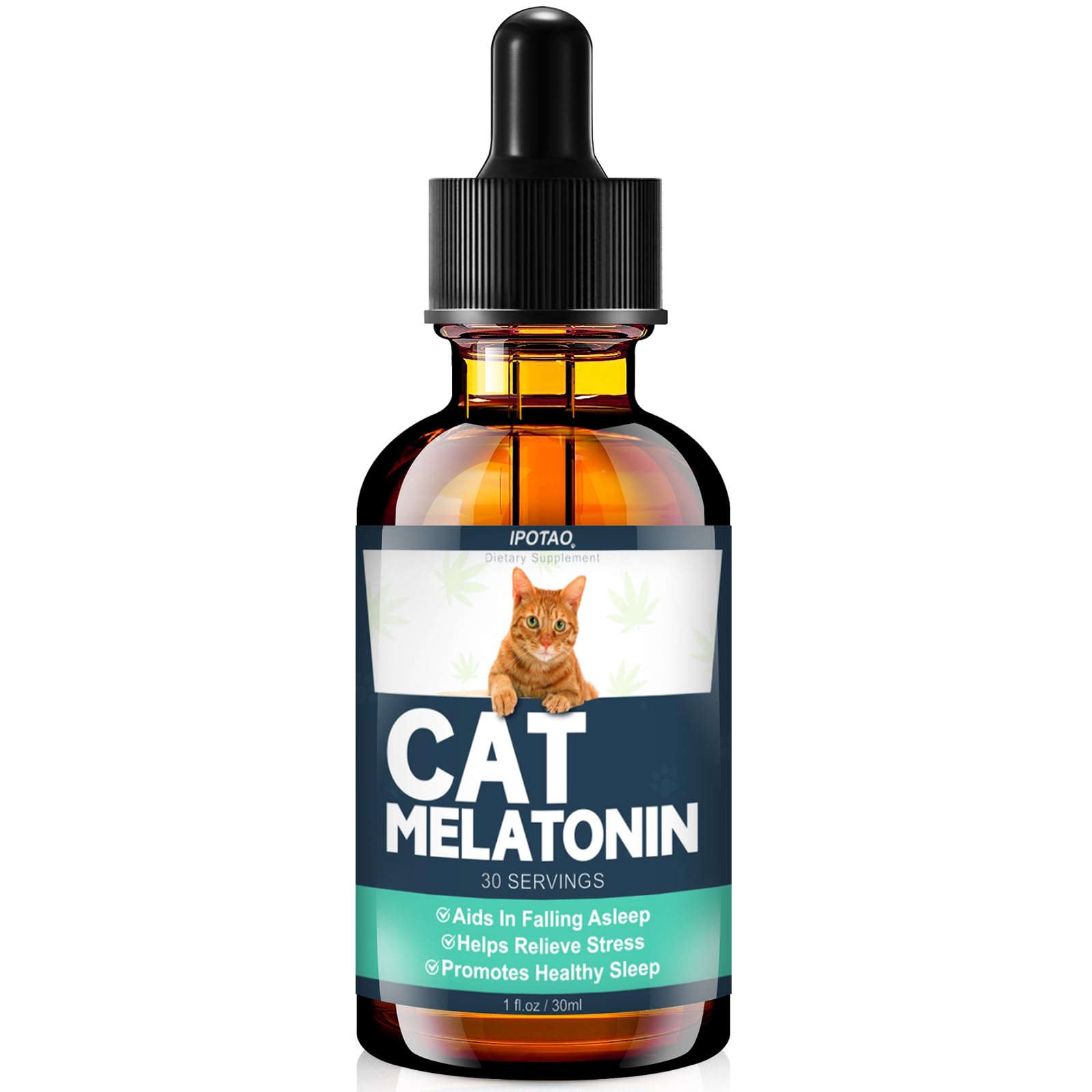 Cat Melatonin - Cat Calming Products for Stress & Anxiety Relief, Melatonin for Cats' Sleep Aid, Cat Relaxer Calming Drops, Support Restful Sleep for Your Cat, 1 fl oz