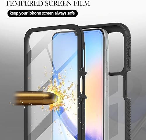 Miniatura 2 de Funda para Samsung Galaxy A13 LTE 4G, Samsung A13 LTE Funda para teléfono con protector de pantalla integrado, cubierta trasera delgada transparente