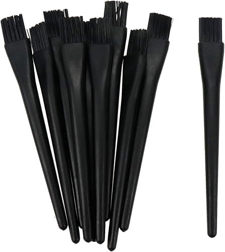 Geesatis Juego de 10 cepillos ESD antiestáticos de plástico con mango redondo para limpiar el teclado de la computadora, kit de cepillo de limpieza