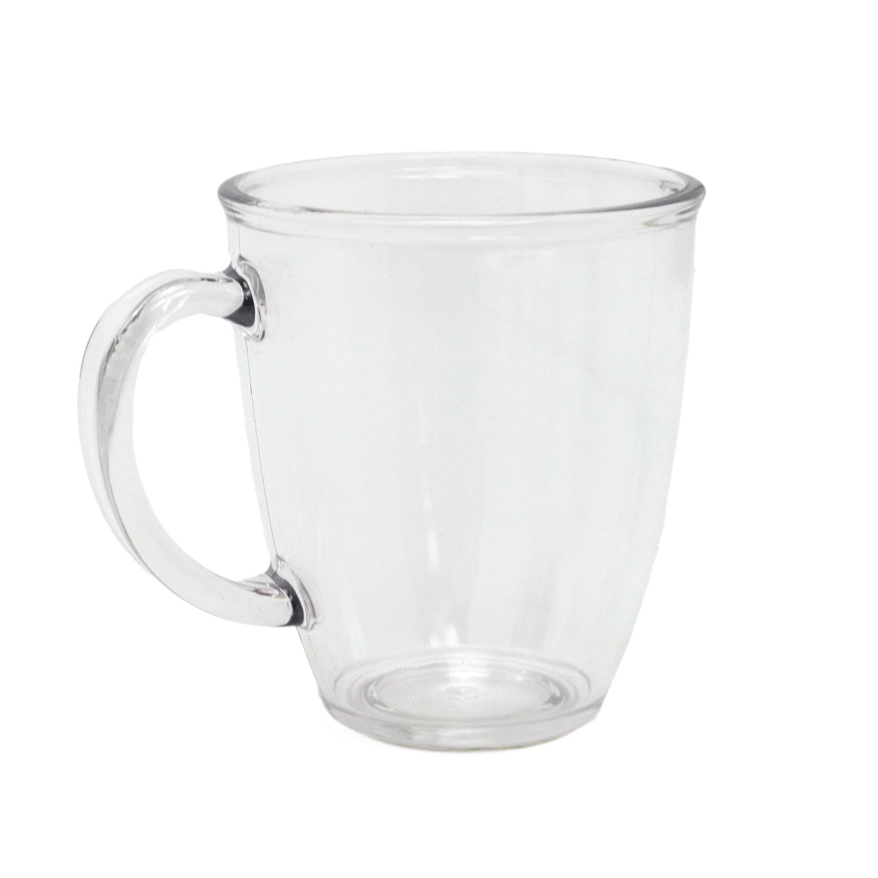 Clear Plastic Coffee Cup | Durable Acrylic Scratch-Proof Dishwasher-Safe Tea Cup | Reusable Drinkware Outdoor Picnic Mug - 380ml