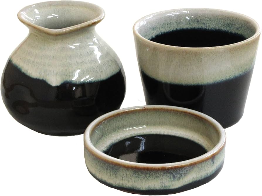Amazon|蕎麦猪口 薬味皿 そば徳利 セット 天目白流し 業務用 22a495