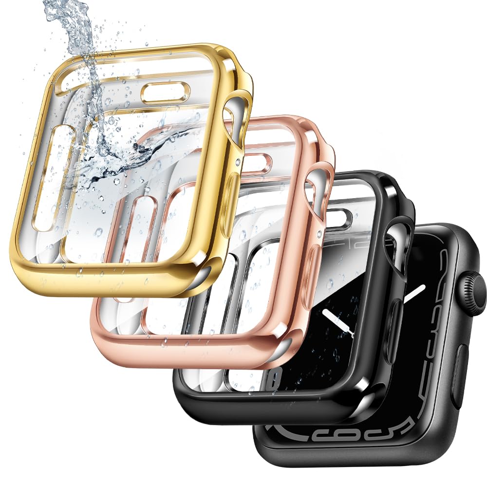 top4cus 40mm Case Soft Flexible Lightweight Anti-Scratch Overall Protective 40mm Iwatch Waterproof Cover Case Shiny Workout Shockproof Bumper Compatible with Apple Watch Series 6/SE/5/4 - Gold — view 22