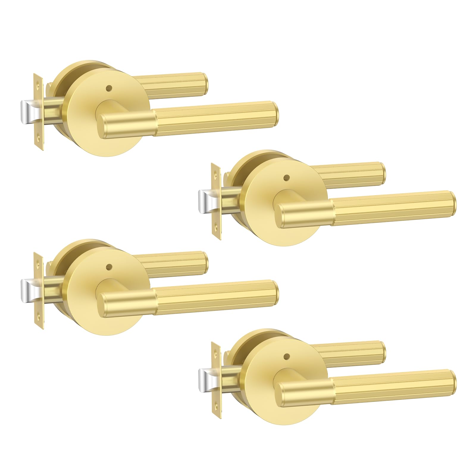 Poignée de porte d'intérieur moletée haut de gamme dorée Amerdeco AM0033