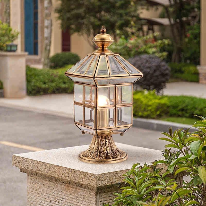 CITRA Modern Pillar Light Brass Gate Lamp Lantern Post Light