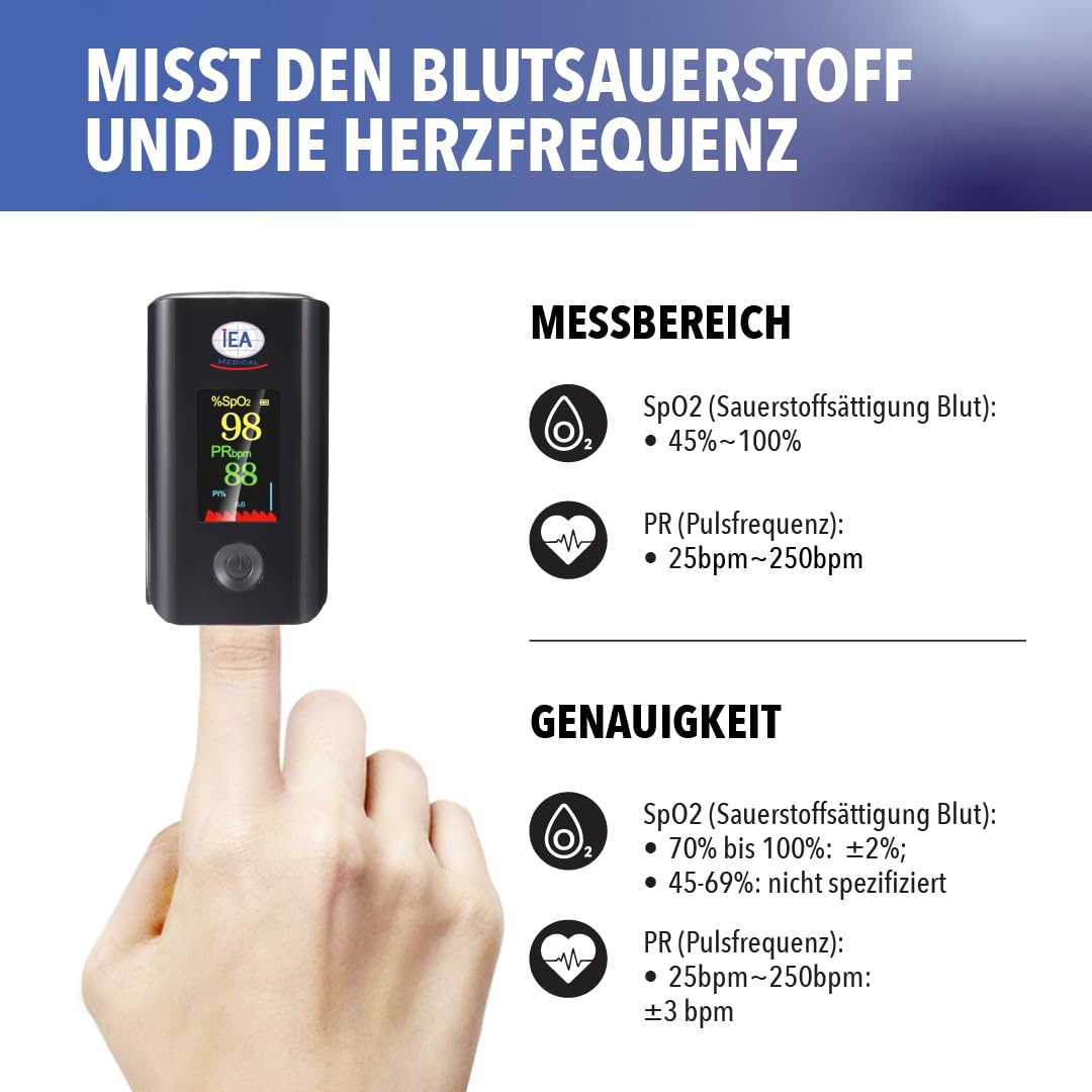 IEA Medical Runner Starter Set – 10 Sofort-Kaltkompressen, Kühlmanschette L & Pulsoximeter für Laufveranstaltungen, Sportverletzungen, schnelle Kühlung und mobile Erstversorgung
