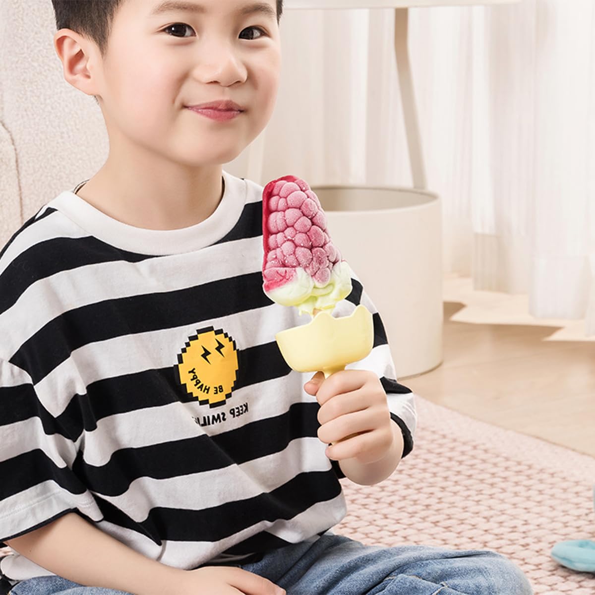 Lot De 4 Porte-glaces Anti-goutte Réutilisables - Avec Paille, Idéal Pour Enfants Et Fêtes D'été