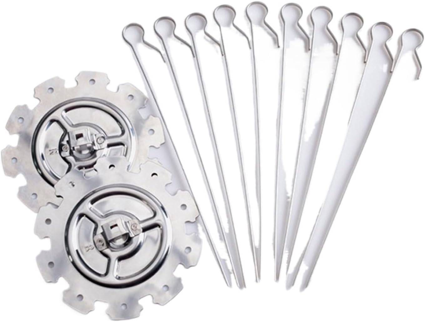 Stainless Steel Rotating Barbecue Grill, Detachable Reusable Skewer Bracket 10 Grilled Skewers Holder