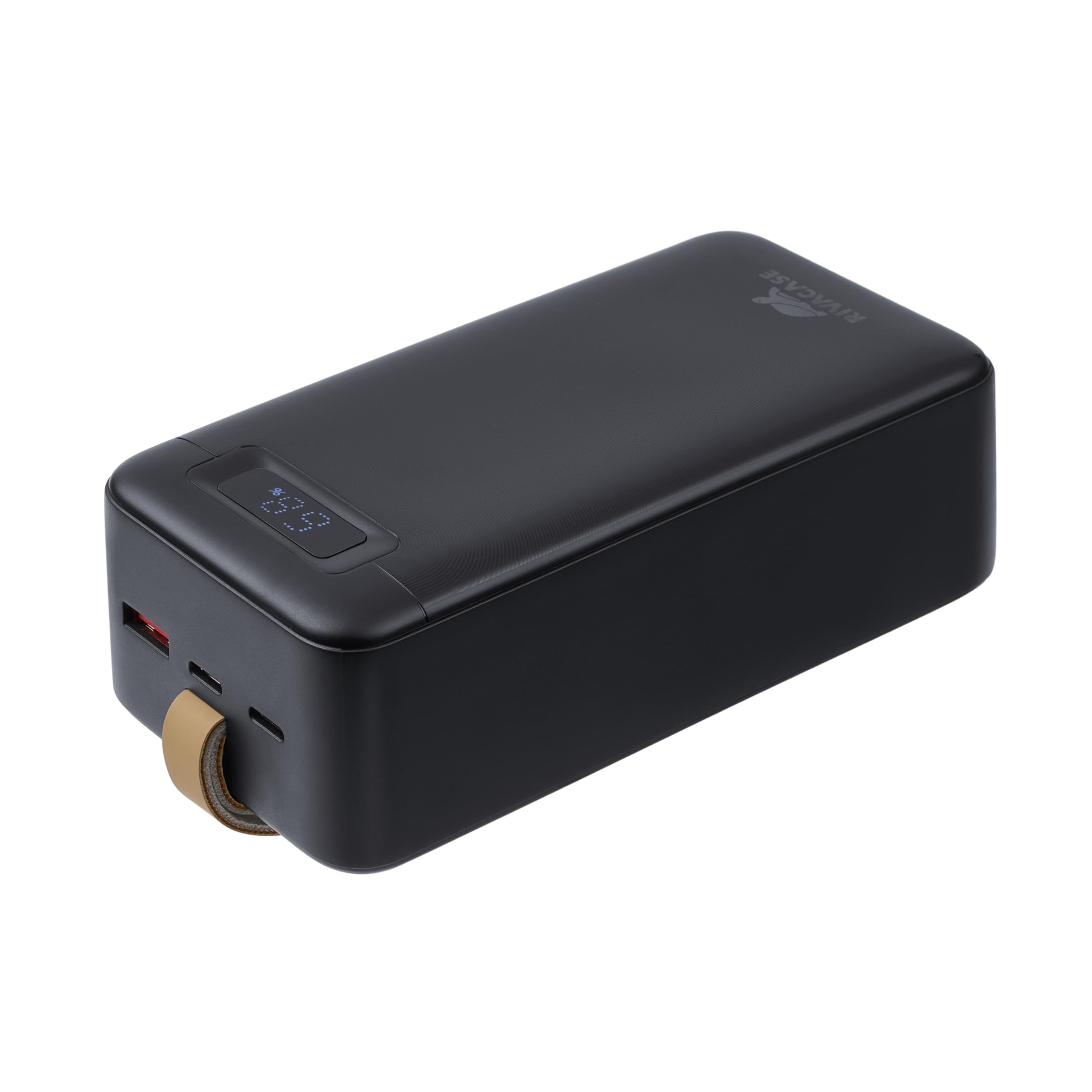 RIVACASE Batterie externe VA1084 40 000 mAh, QC/PD 65 W, compatible avec les ordinateurs portables, chargeur portable avec écran LCD, 2 entrées et 3 sorties, parfait pour MacBook, iPhone, Dell, HP,
