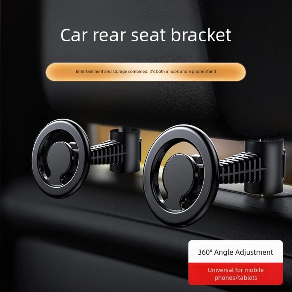 Universal Magnetic Phone Mount for Car Backseat Rotating Headrest Installation image 4