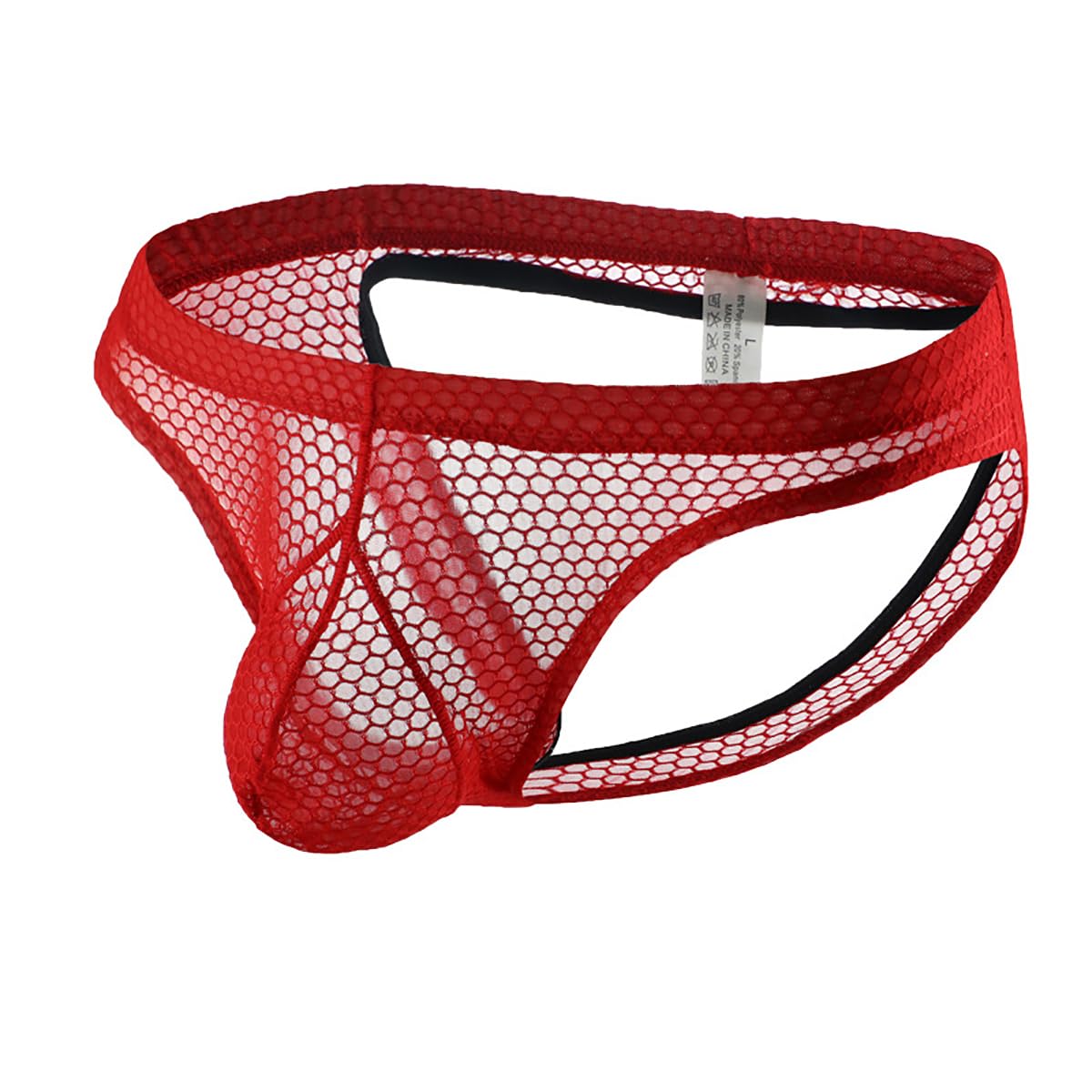 Jockstrap masculino transparente de diseño italiano y calzoncillos huecos de tiro bajo premium 7