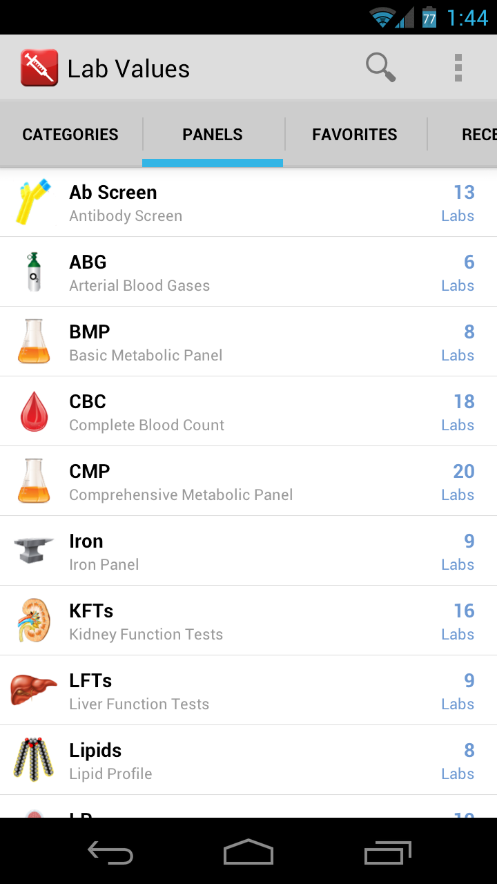 Pocket Lab Values - App on Amazon Appstore