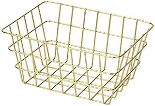 WENKO 1 Corbeille Viana Doré, Panier de rangement glamour pour la salle de bain, le WC d'invités et l'ensemble du foyer, Métal, Or, 18 x 25 x 12 cm