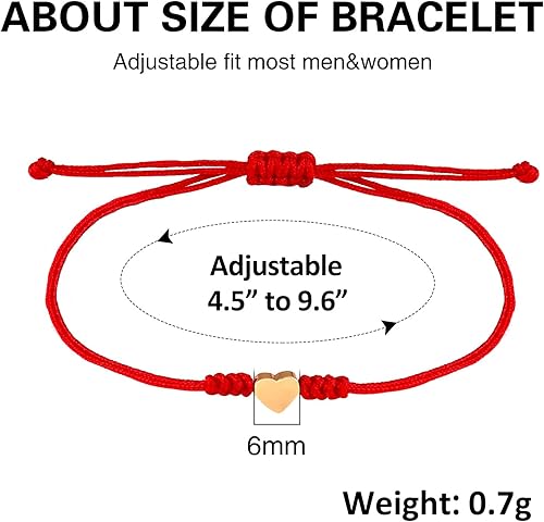 Miniatura 8 de Kabbalah Red String Bracelet Red Bracelet for Protection,Mother Daughter Bracelets,Matching Heart Red Thread Friendship Bracelets for Teen Girls,
