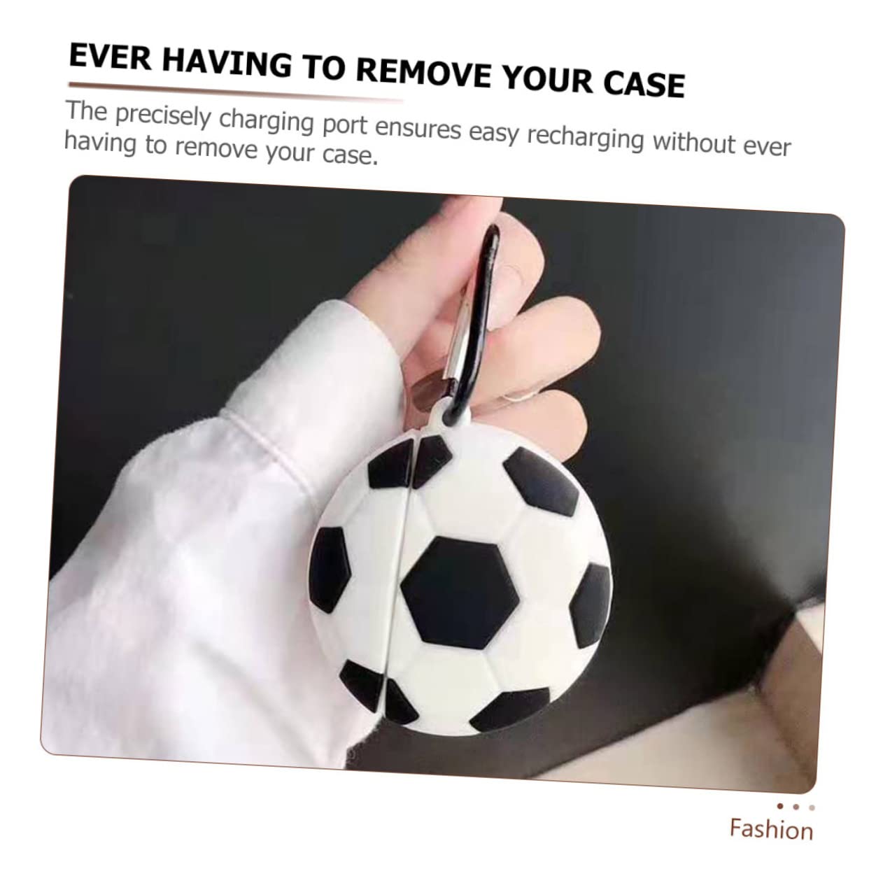 DOITOOL 4piezas Funda Protectora De Auriculares Inalámbricos Forma De Balón De Fútbol Compatible con Diseño Moderno y Práctico con Hebilla para Llevar Mochila