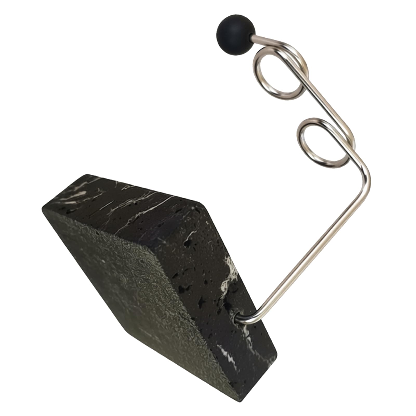 Wakects Portaspazzolino, Organizer in Acciaio Inossidabile, Base in Finto Marmo, Accessorio da Bagno Compatto per Piccoli Spazi (BLACK)