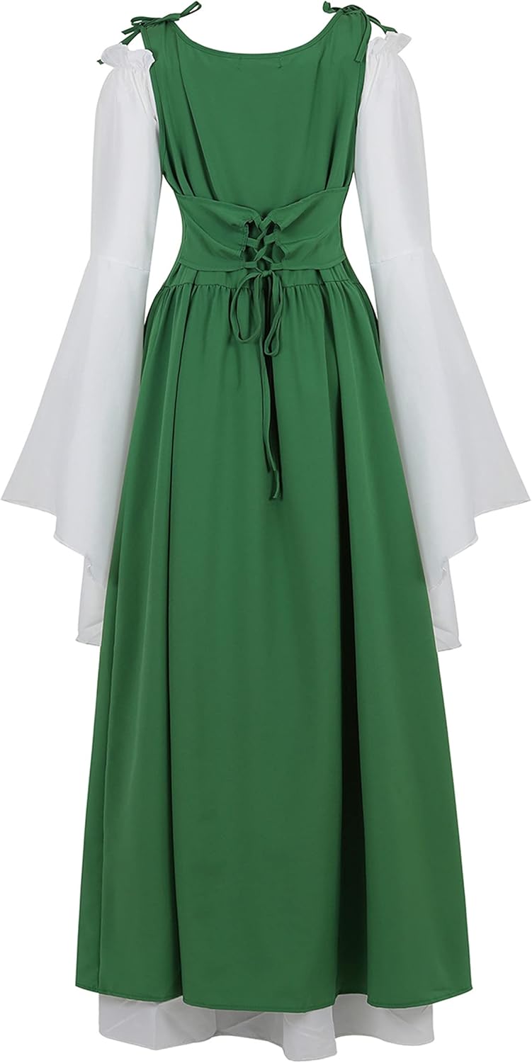 Zhitunemi Renaissance Dresses for Women Costumes: Medieval Dress for Women Renfaire Outfit - Halloween Parties Costume Events - Image 3