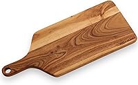 Vesta Homes Acacia Wood Cutting Board & Charcuterie Serving Platter - 16x7 Inch Handmade 2-in-1 Kitchen Chopping Board