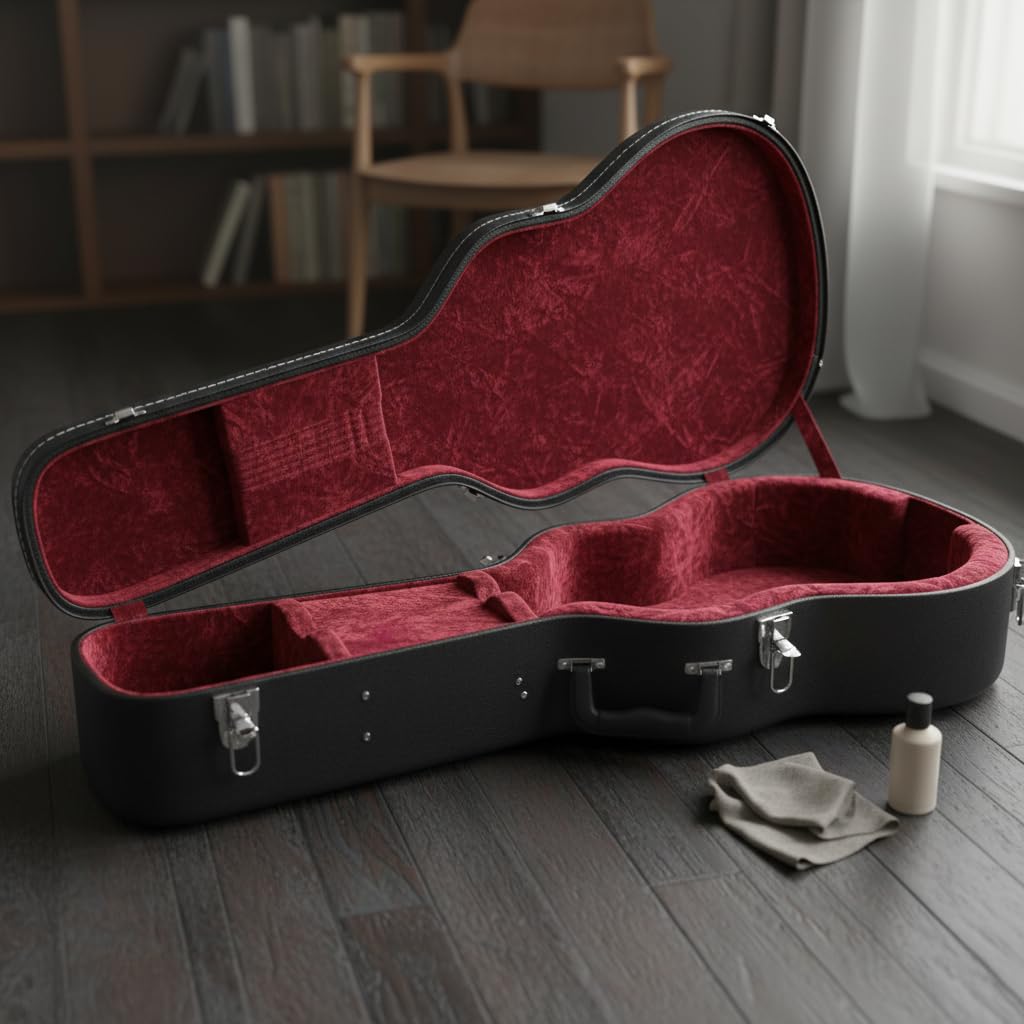 Estuche Rígido para Guitarra, 41 Pulgadas, Caja Madera Negra
