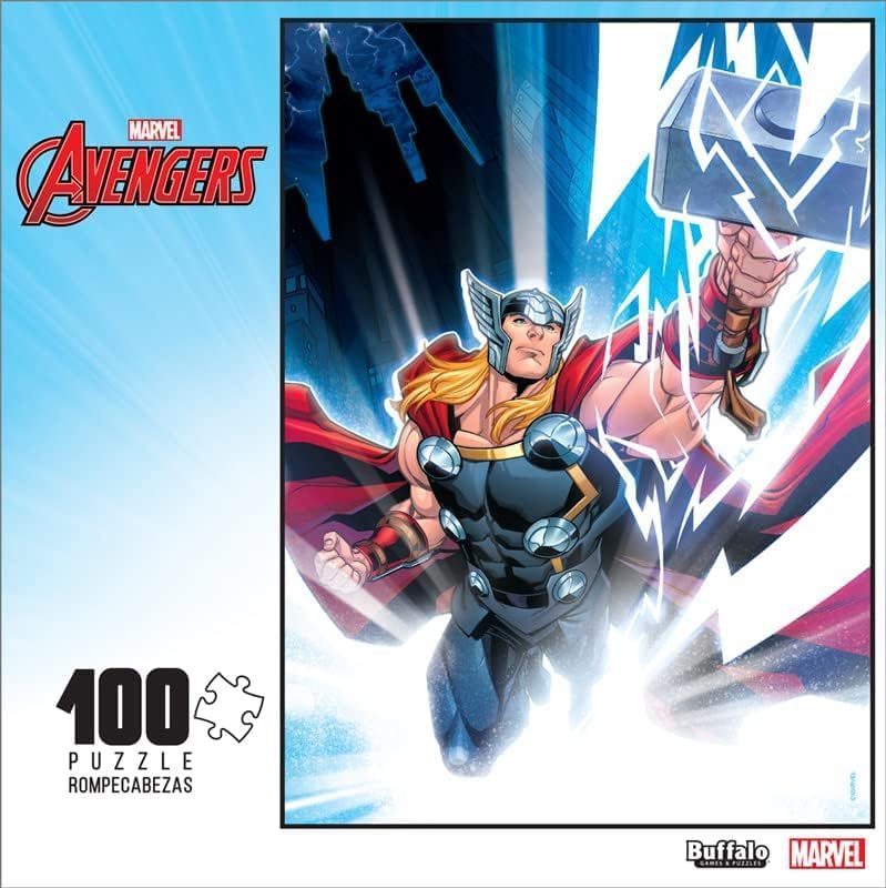 Miniatura 3 de Buffalo Games - Marvel - Thor The Mighty Avenger - Rompecabezas de 100 piezas para familias -Rompecabezas desafiante perfecto para noches de juego -