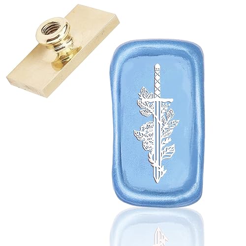 CRASPIRE Reemplazo de cabeza de sello de cera de flor y espada, sello de cera vintage, cabezas cuadradas, solo sin asa, para sobres de letras,