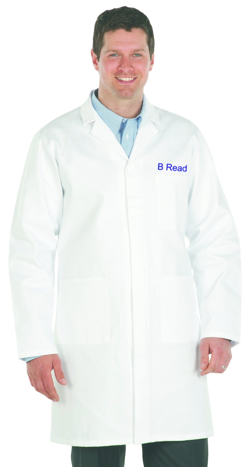 Embroidered Lab Coat (Unisex) White in a Range of Sizes