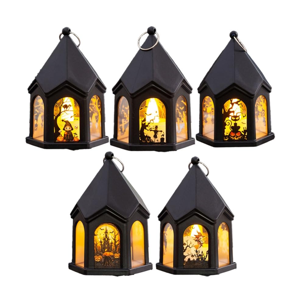 CTRLZS 5PCS Halloween Handheld Lamp Halloween Night Lights Halloween Lanterns Vintage Decor Light Halloween Night Lights