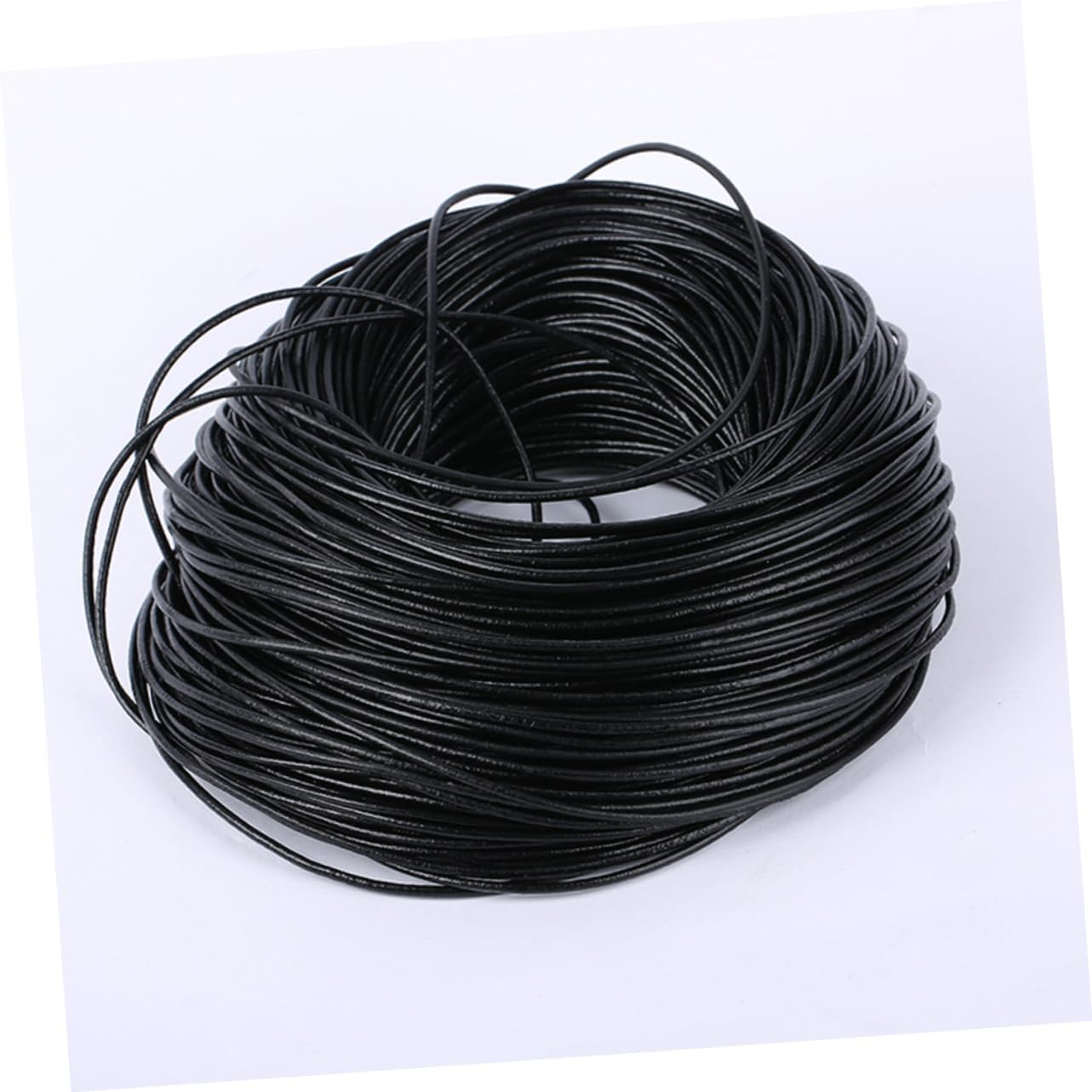 STOBOK 3pcs Genuine Round Leather Cord Jewelry Making String for Beads Bracelet Necklace DIY