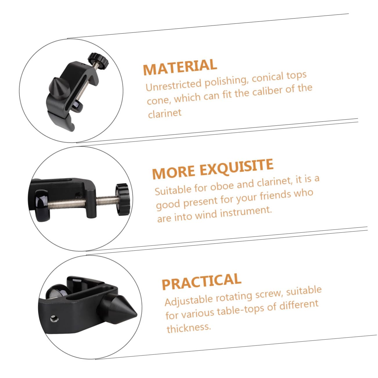 Kisangel Desktop Bracket with Clamp Wrapped Fixing Rack for Music Instruments Non Slip Design Compact Storage for Cork Polishing and Photography