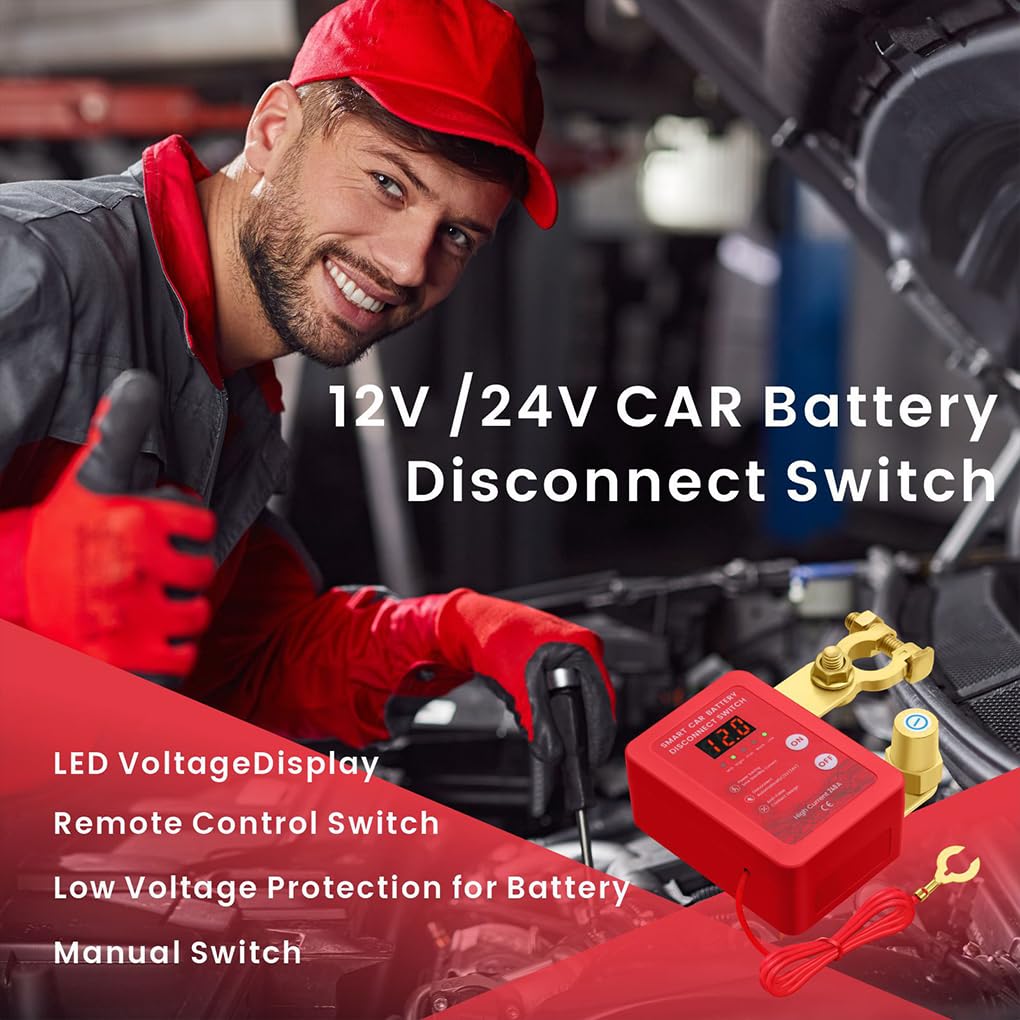 Coupe-circuit antivol intelligent, interrupteur de coupure de batterie à distance durable 12 V 240 A pour voiture/camping-car/camion/bateau