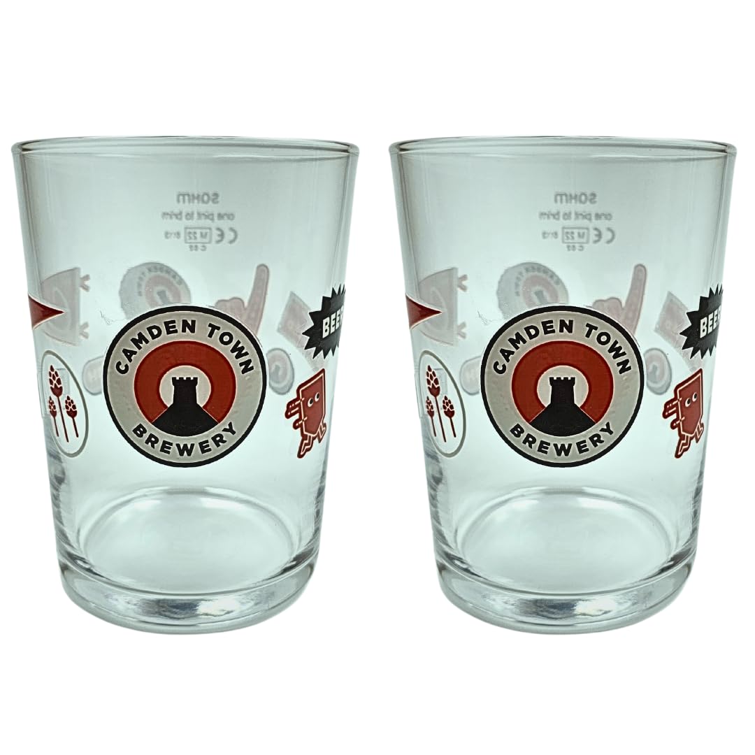 Roxley Camden Town Stubby - 2 bicchieri da pinta originali Lager da 67 cl